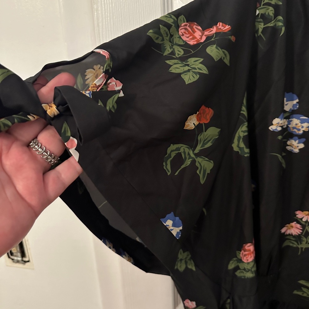 BloomChic Black Dress with Floral Accents - Picture 3 of 6